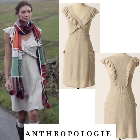 Anthropologie Dresses & Skirts - Anthro Moth Converging Roads Wool/Linen Dress